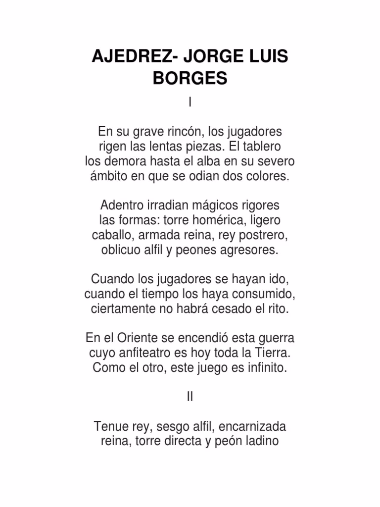 ¿Cómo se separan las sílabas del poema Ajedrez?