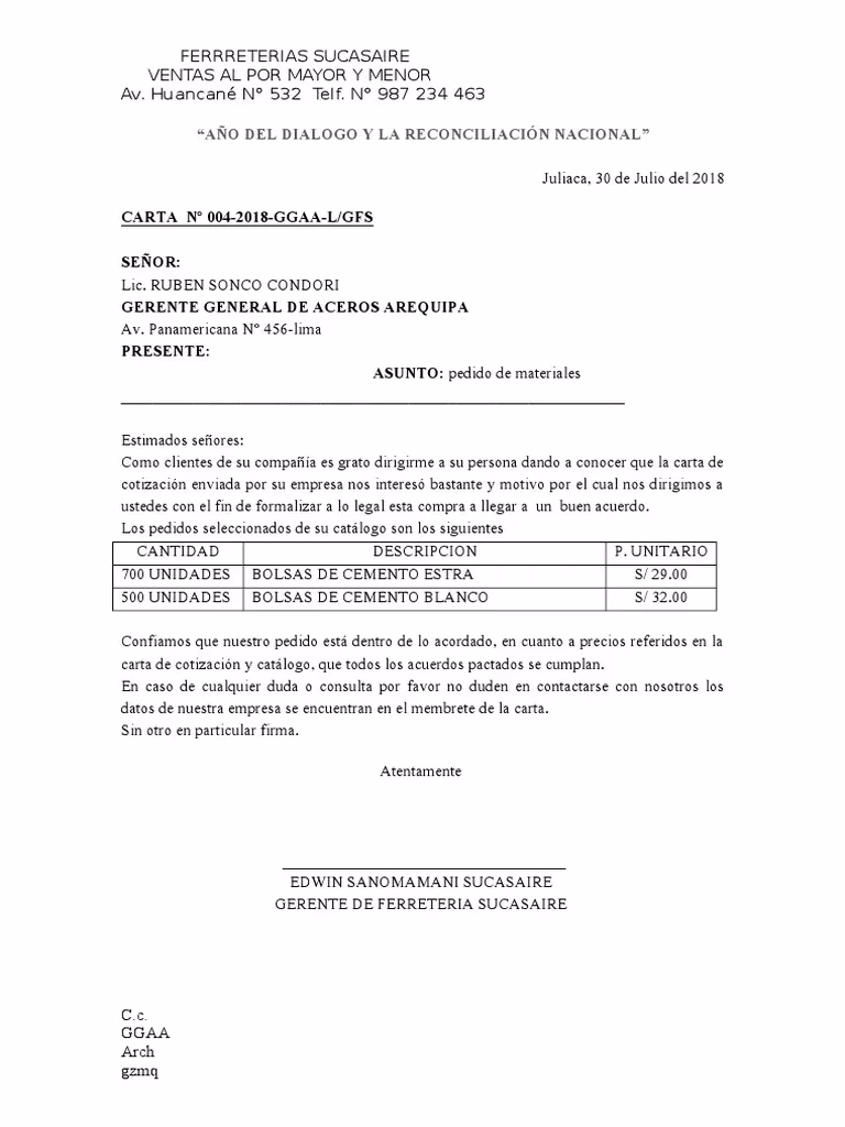 ¿Cómo responder a una carta de pedido?