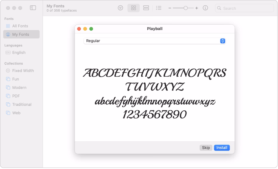 ¿Cómo se abre el archivo de la fuente en un Mac?