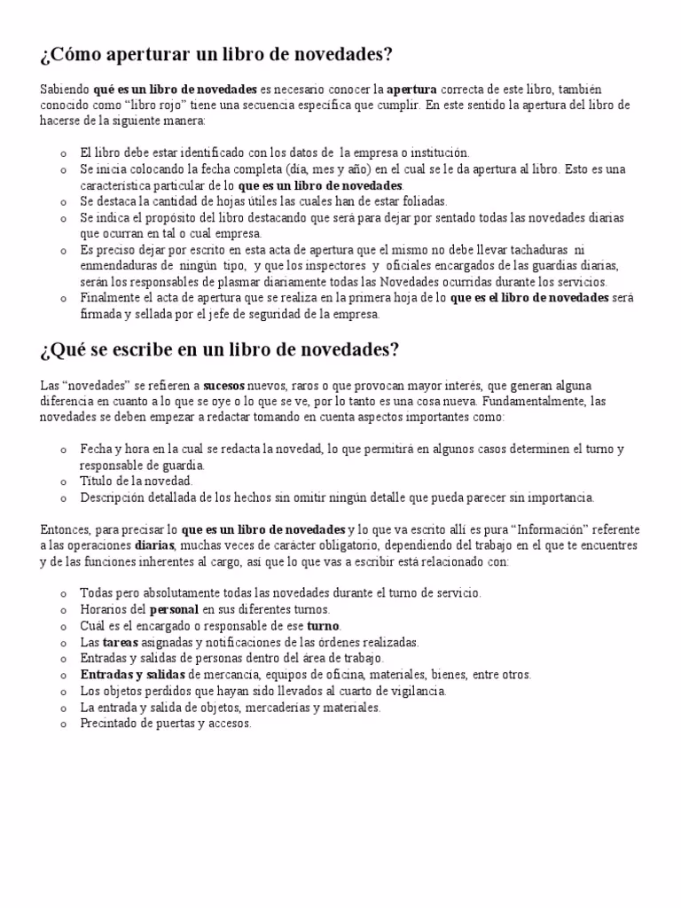 ¿Cómo abrir un libro de novedades?