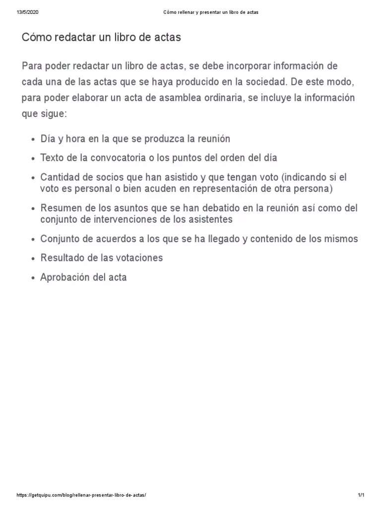 ¿Qué requisitos se deben cumplir para obtener un libro de actas?