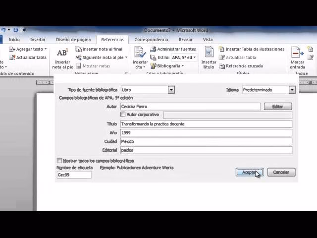 ¿Cómo eliminar una cita en Word?