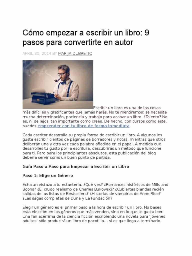 ¿Cómo empezar a escribir un libro?