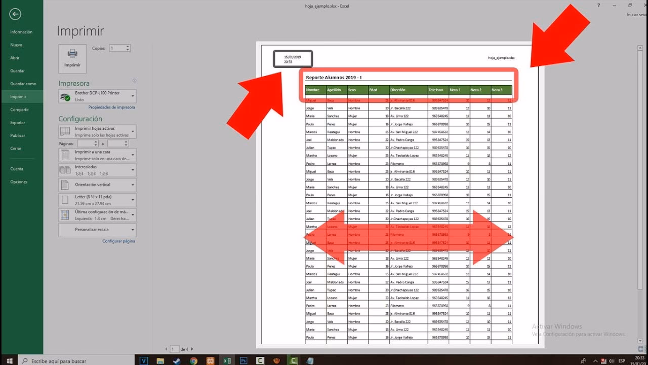 ¿Cómo imprimir varias hojas de un libro de Excel?