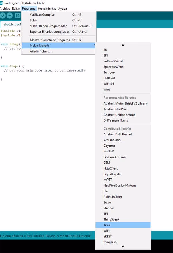 ¿Cómo usar la librería Time en Arduino?