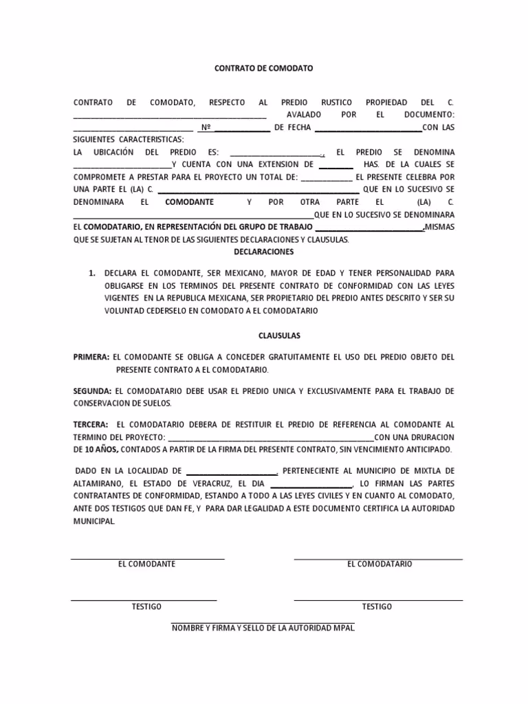 ¿Qué es el comodato?