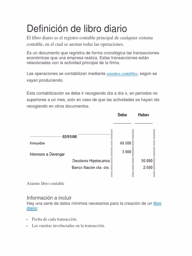 ¿Qué es el libro Diario y para qué sirve?