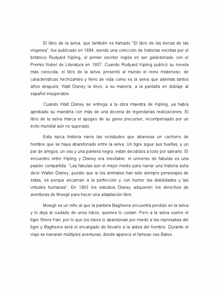¿Qué es el libro de la selva?