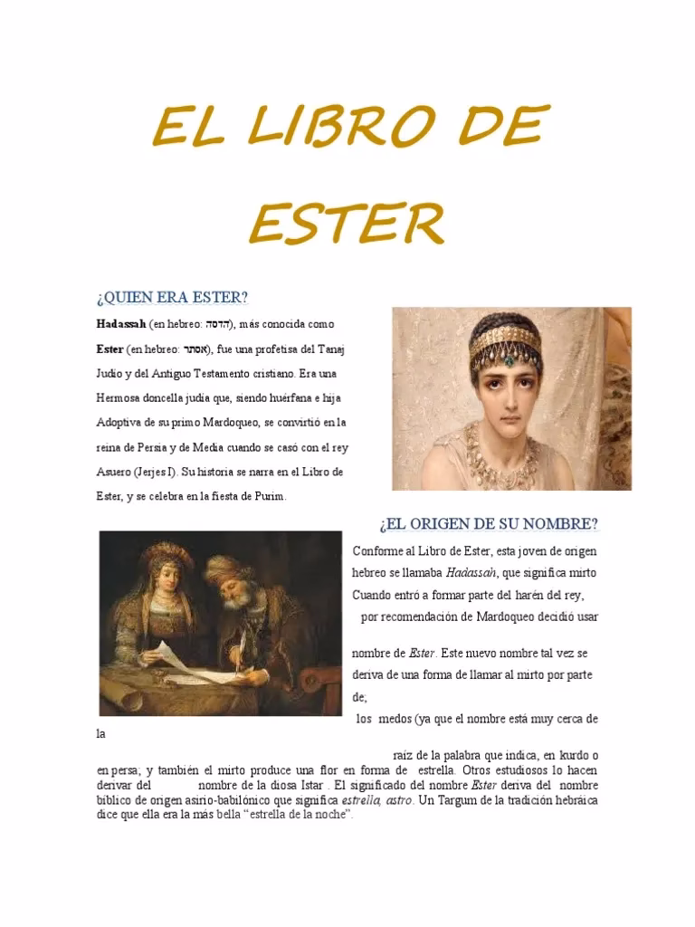 ¿Quiénes son los personajes principales en el libro de Ester?