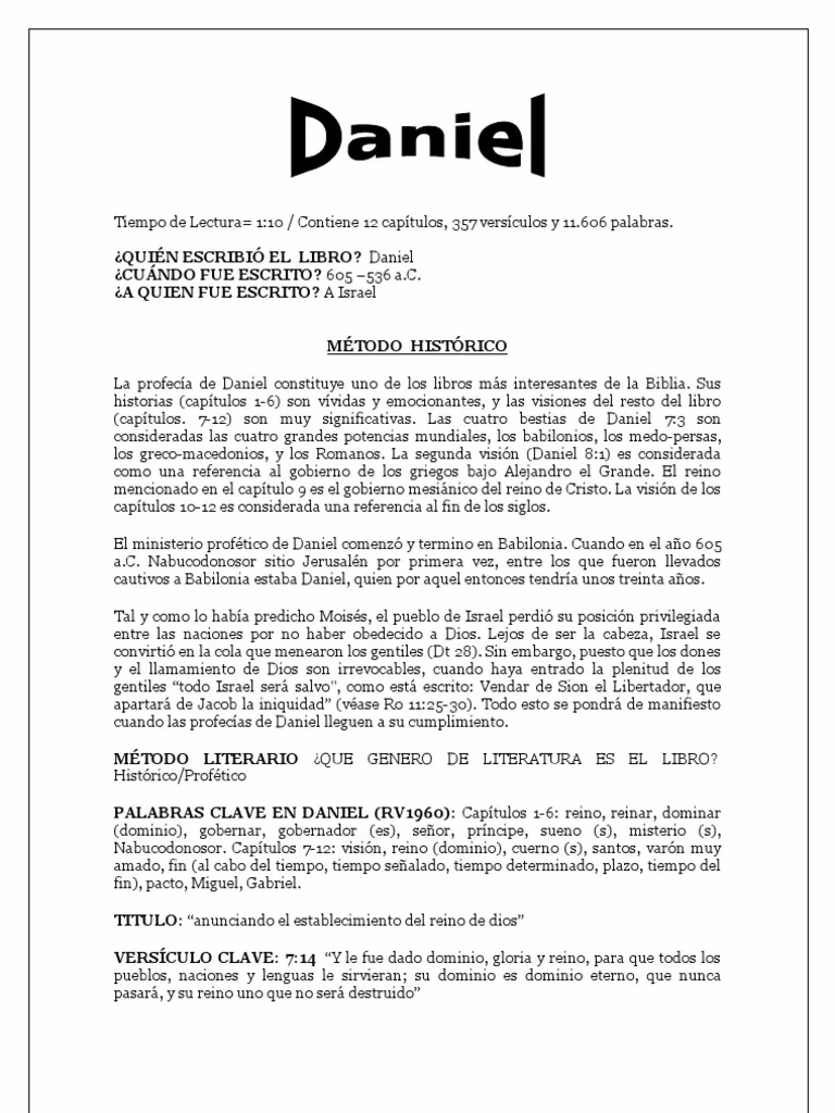 ¿Cuál es el mensaje de la escritura de Daniel?