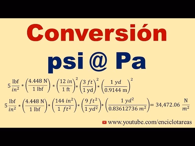 ¿Cómo convertir Pascal a libras por pulgada cuadrada?