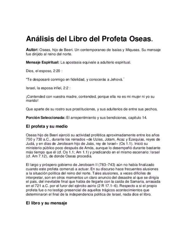 ¿Por qué debemos estudiar el libro de Oseas?