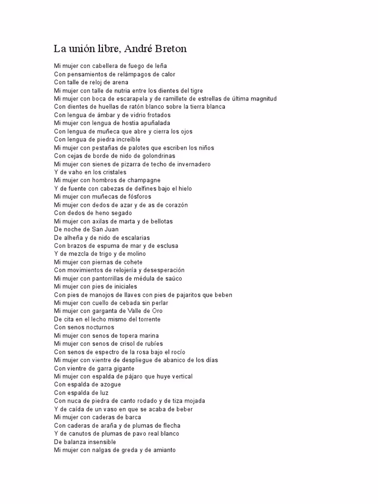 ¿Cuáles son los poemas de André Breton?