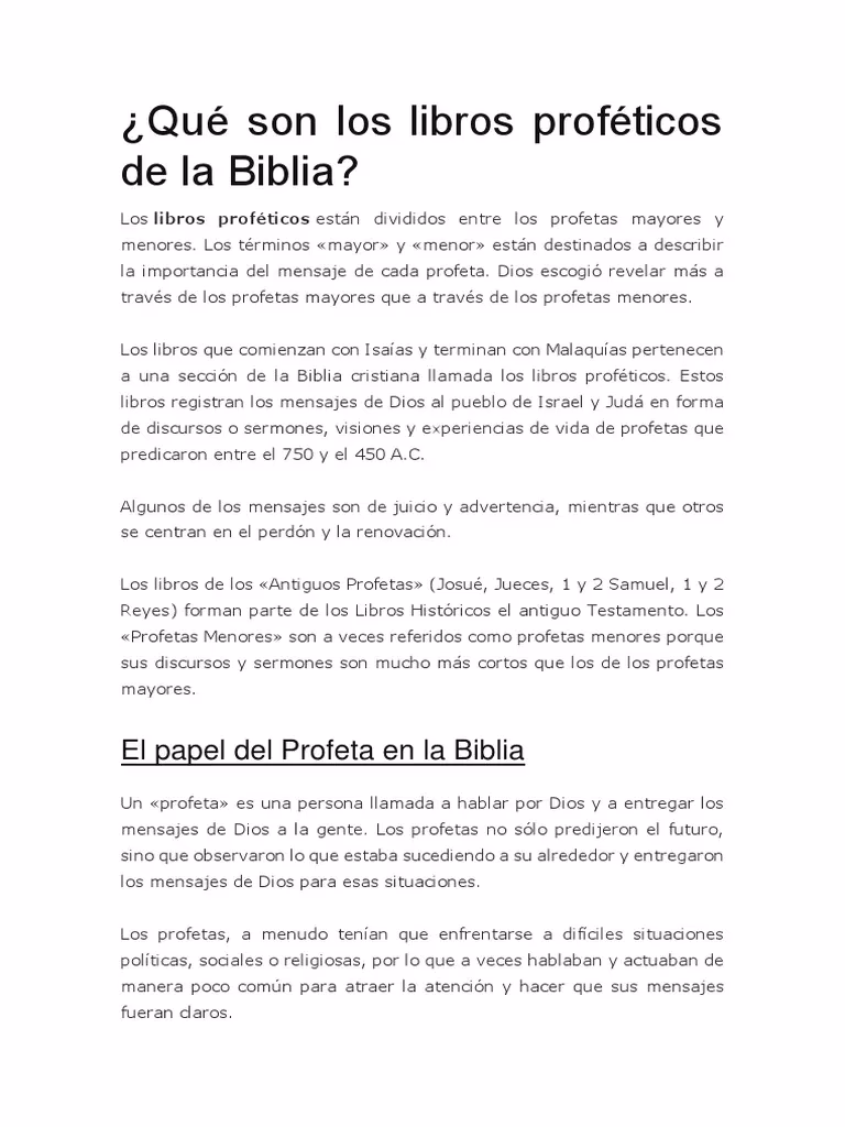 ¿Cuántos Profetas hay en la Biblia?