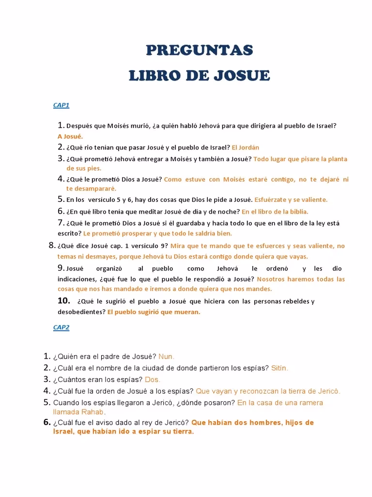 ¿Qué ordenó Dios a Josué?