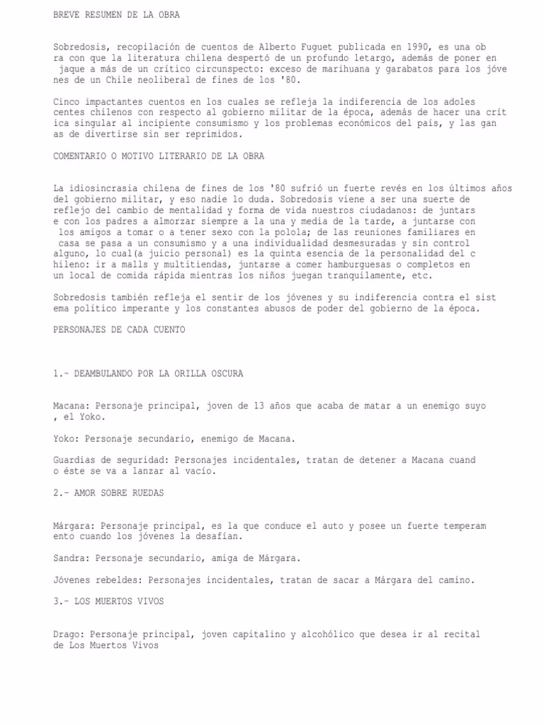 ¿Quién es el autor de sobredosis?