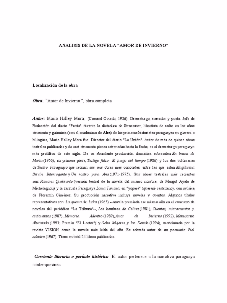 ¿Quién es el autor de amor de invierno?