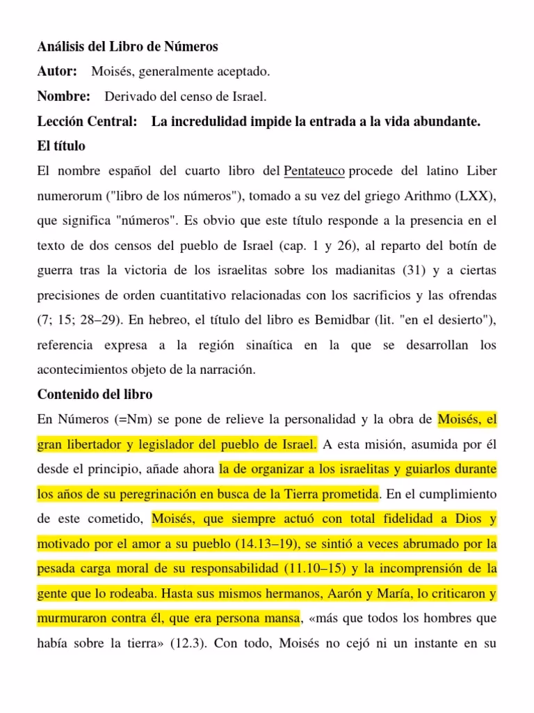 ¿Qué es el libro de números?