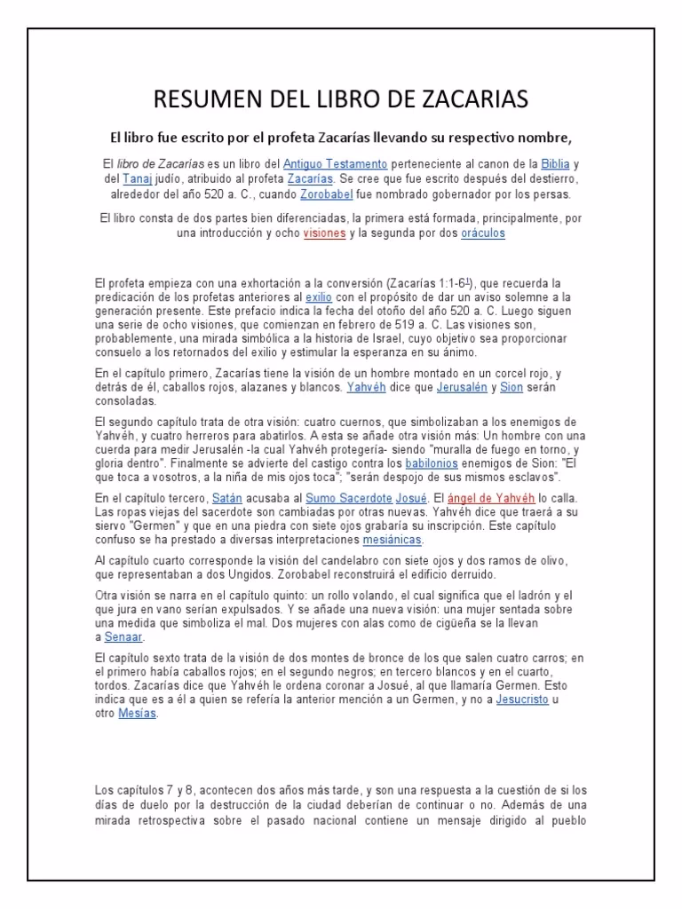 ¿Qué es el libro de Zacarías?