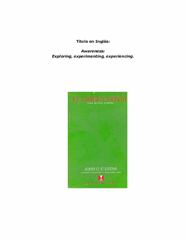 ¿Qué es el darse cuenta?