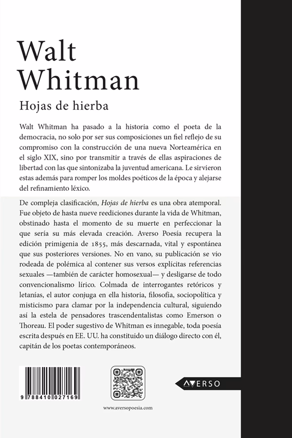 ¿Cuántos poemas tiene hojas de hierba?