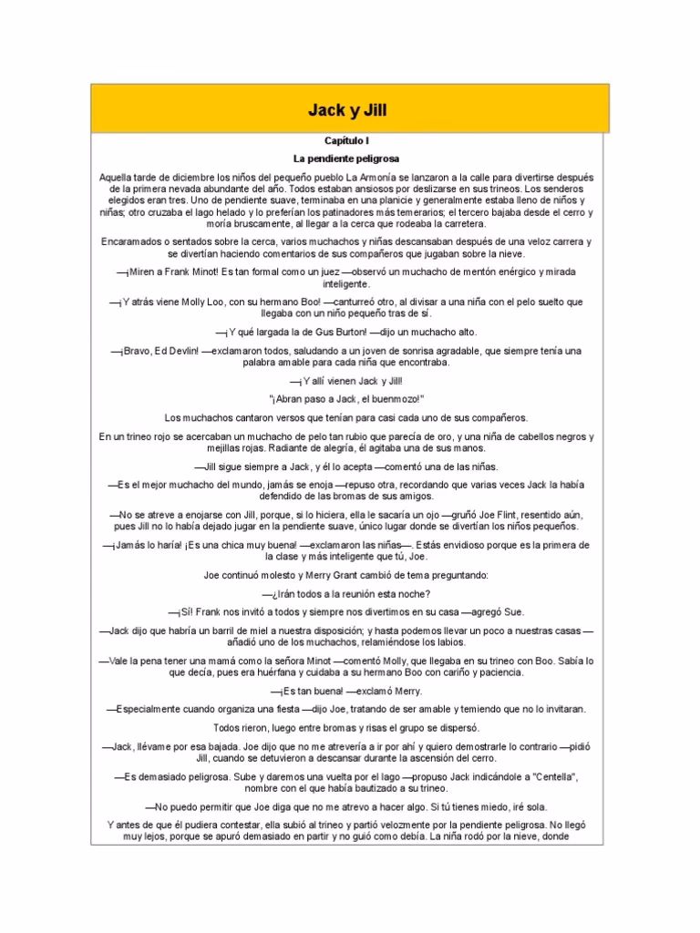 ¿Qué tipo de texto es Jack y Jill?