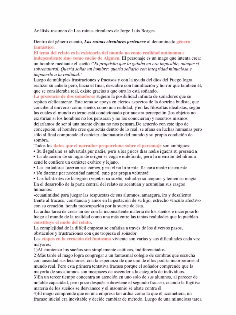¿Qué es el cuento de las ruinas circulares?