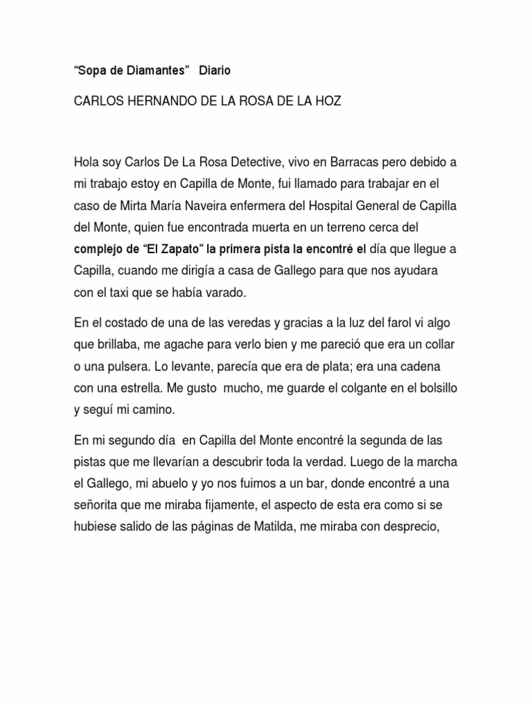 ¿Quién es la protagonista de sopa de diamantes?