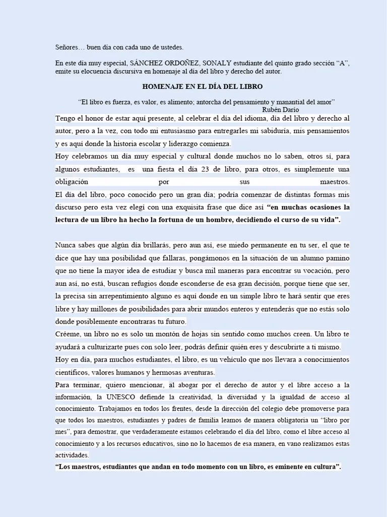 ¿Qué es un discurso y cuáles son sus características?