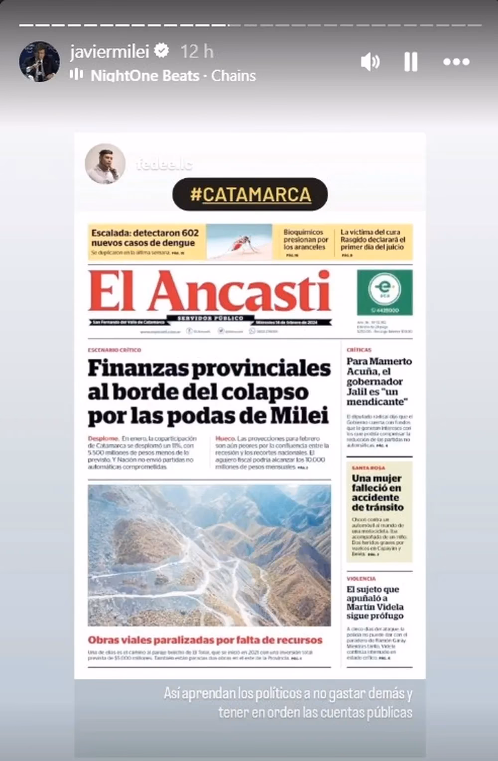 ¿Qué visión general brindó el mandatario provincial de Catamarca?