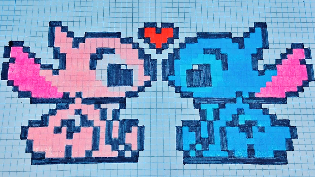 ¿Dónde puedo encontrar ideas sobre dibujos de Stitch en hoja cuadriculada?