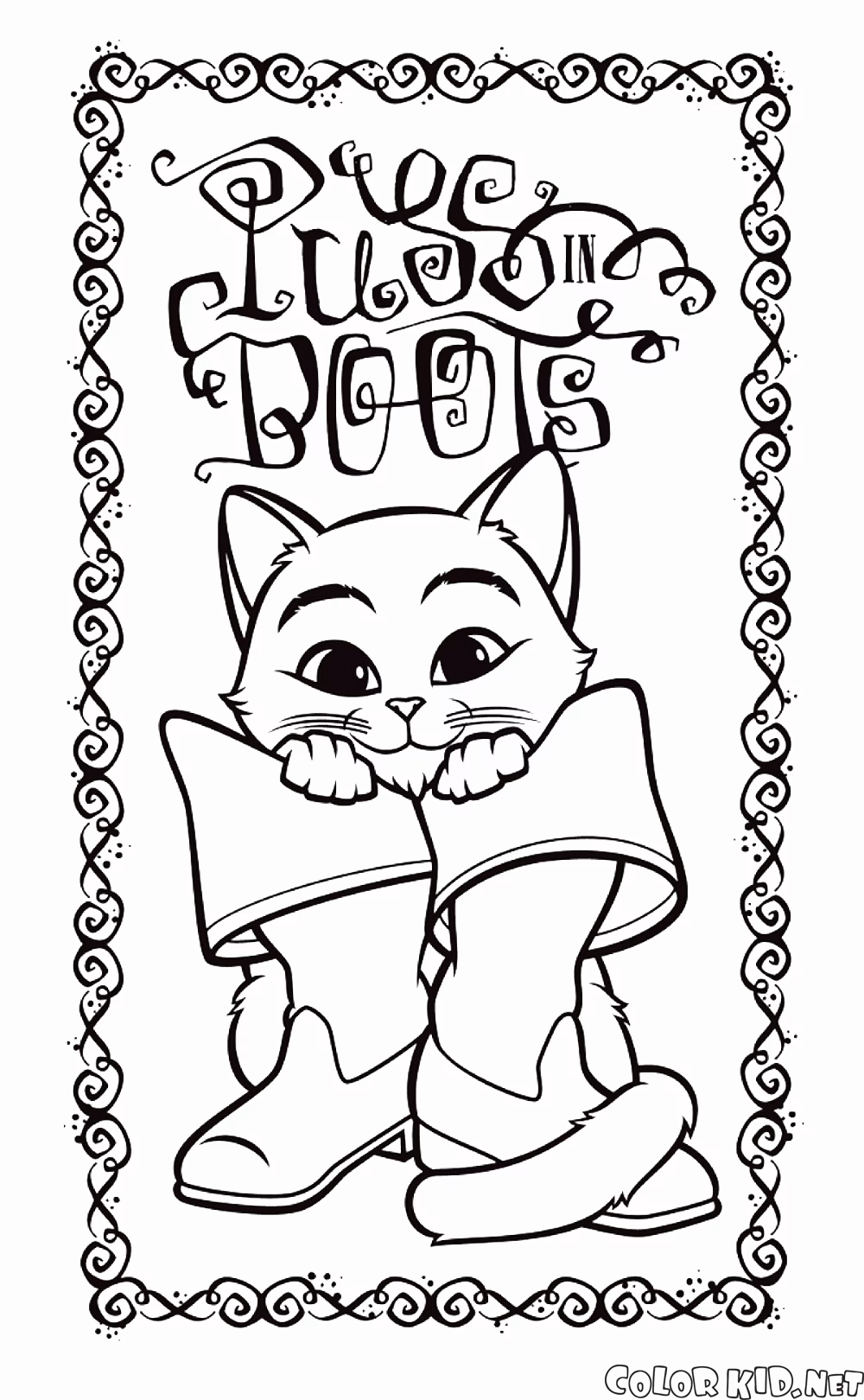 ¿Cuáles son los dibujos para colorear inspirados en 'el gato con botas'?