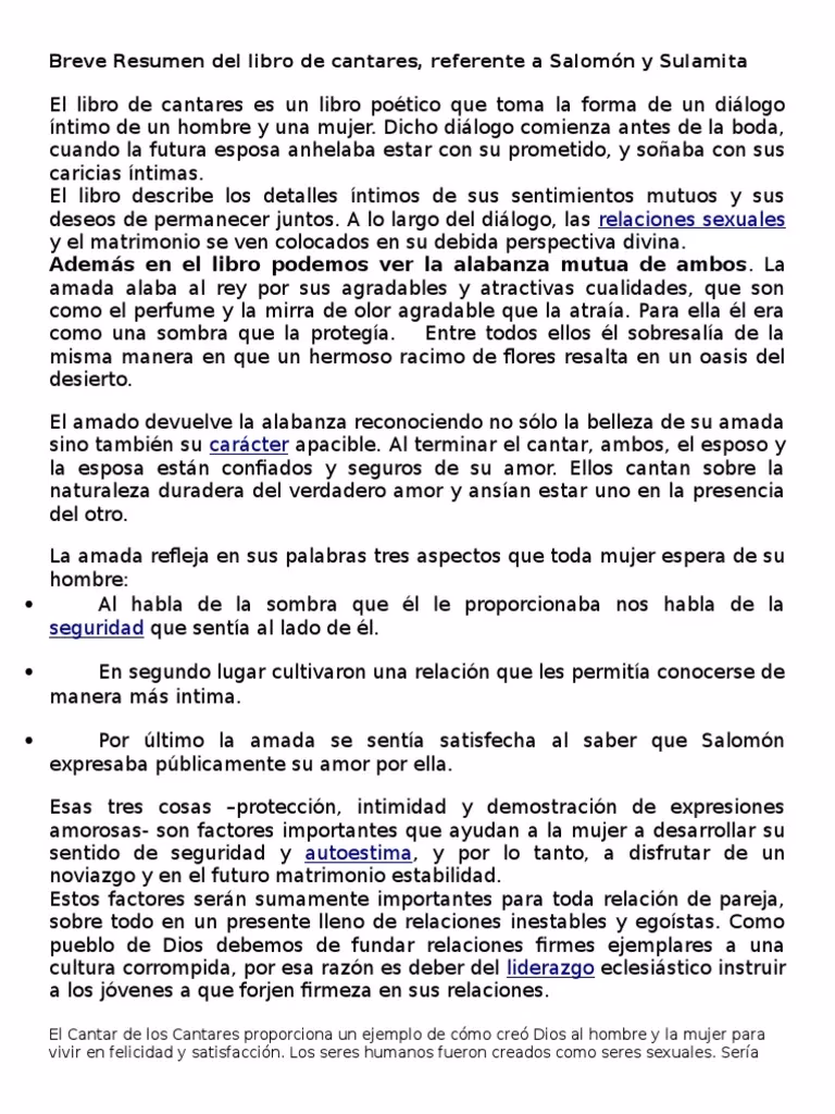 ¿Cuáles son los versículos del Cantar de los Cantares?