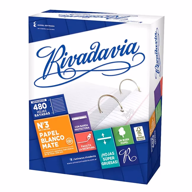 ¿Qué ofrece el repuesto Rivadavia X48 hojas A4 rayado?
