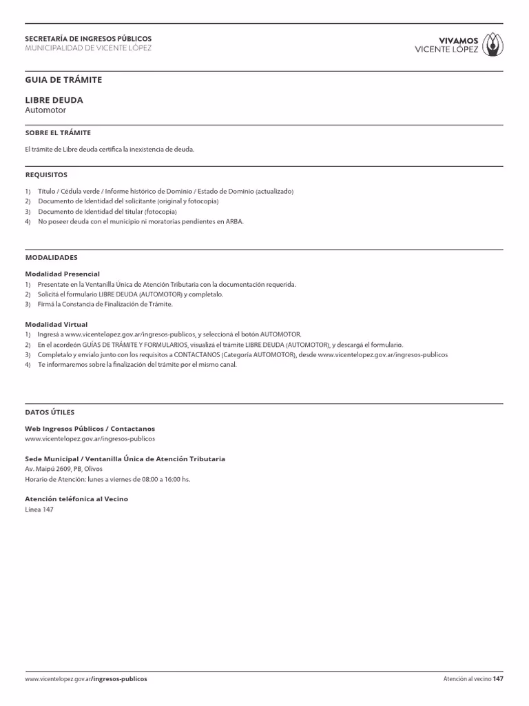 ¿Cómo tramitar la solicitud libre deuda?