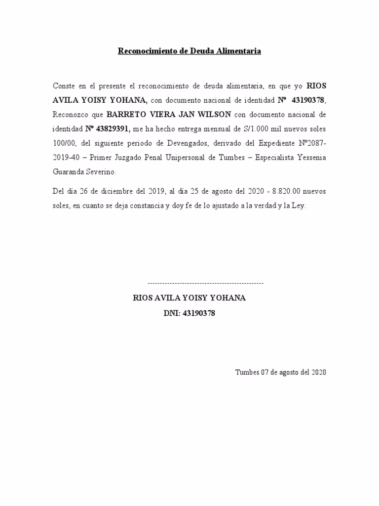 ¿Qué es un certificado de deuda alimentaria?
