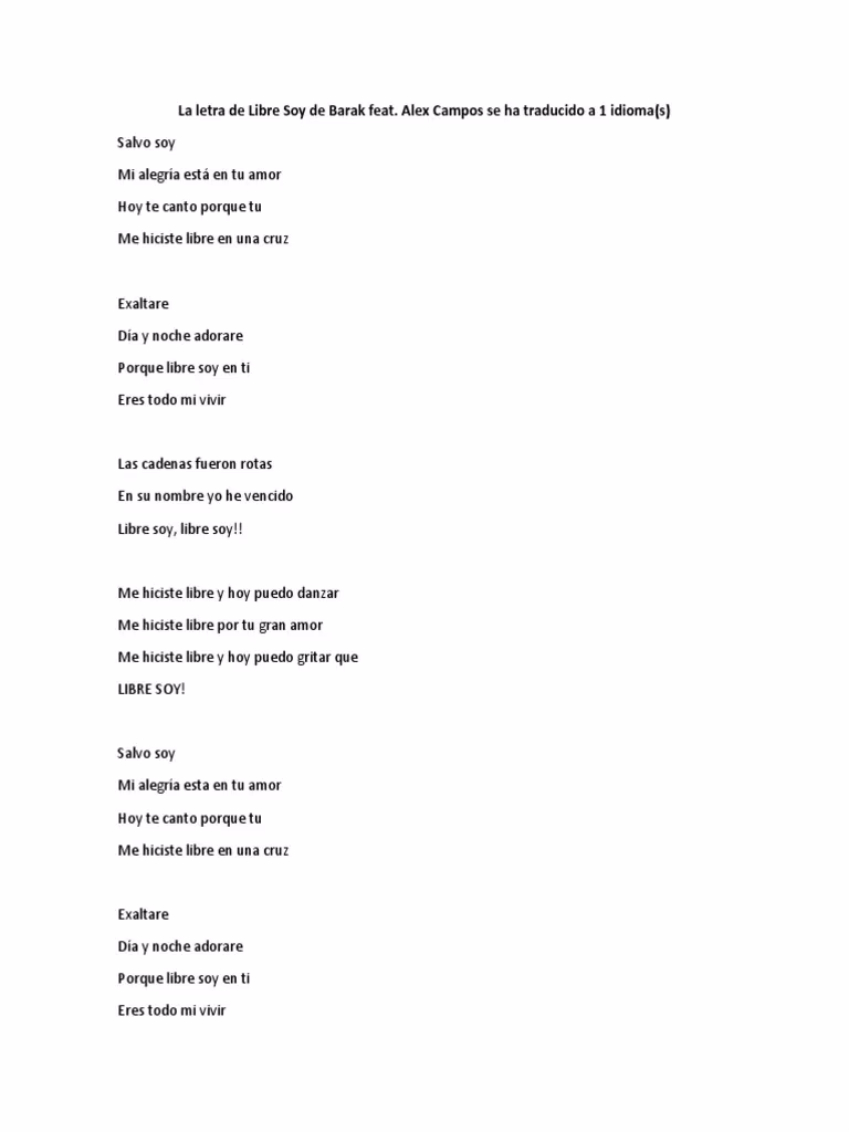 ¿Quién es el autor de la canción Libre soy?