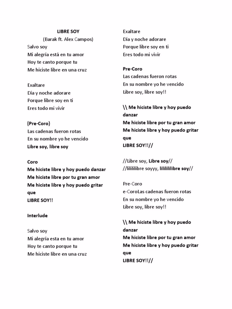 ¿Qué acordes se usan para'barak - Libre soy'?