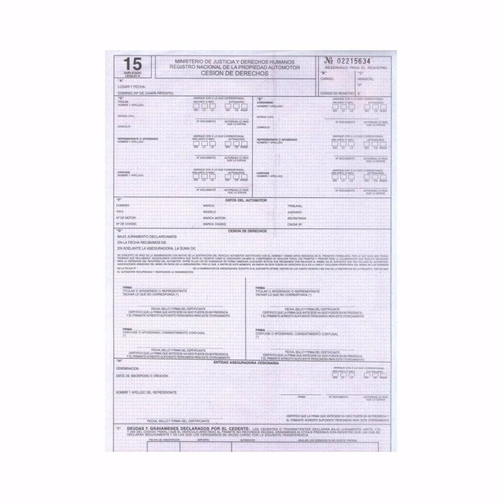 ¿Cuáles son los formularios para tramites automotores?