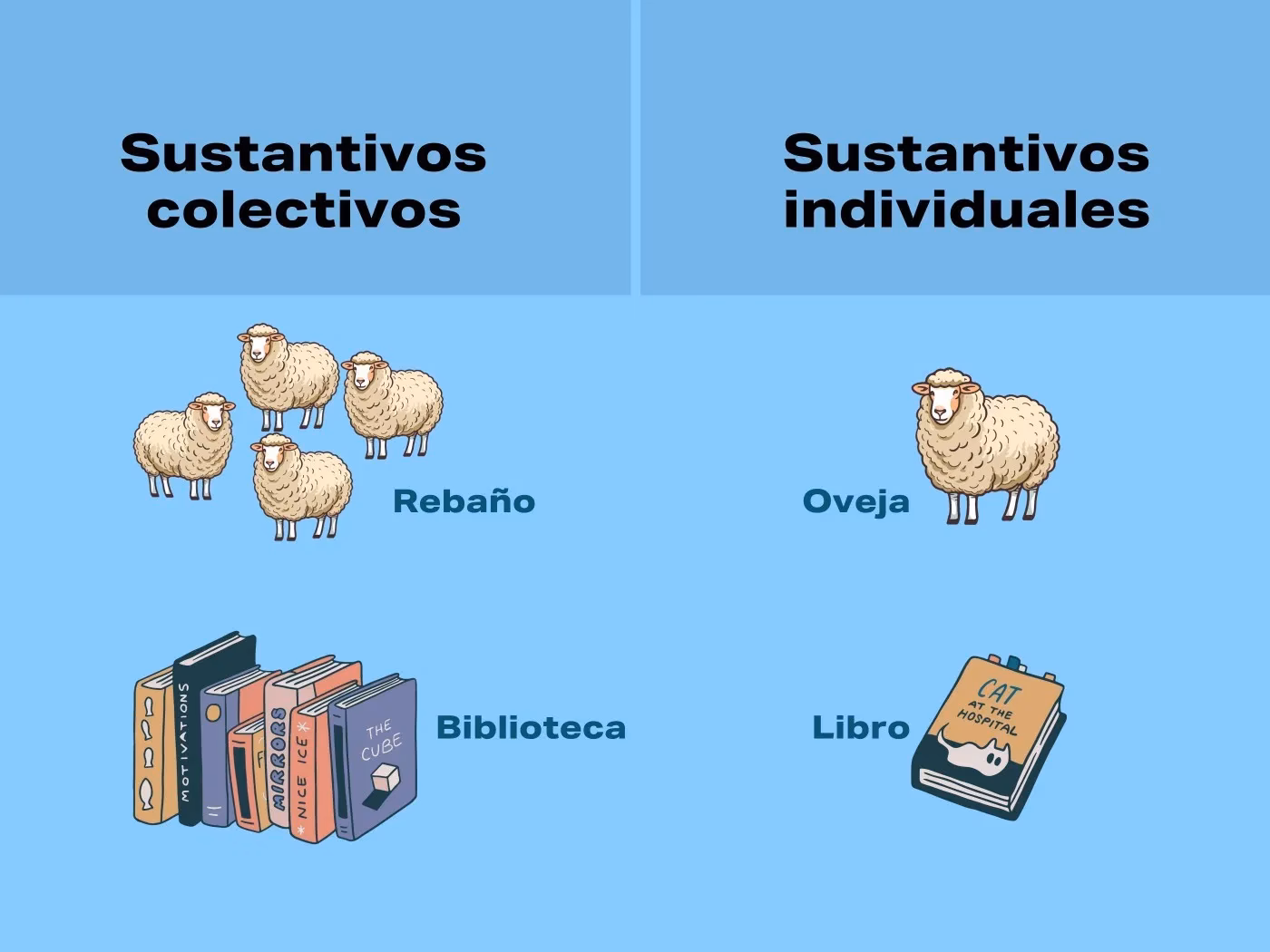 ¿Cuál es la diferencia entre individuales y colectivos?