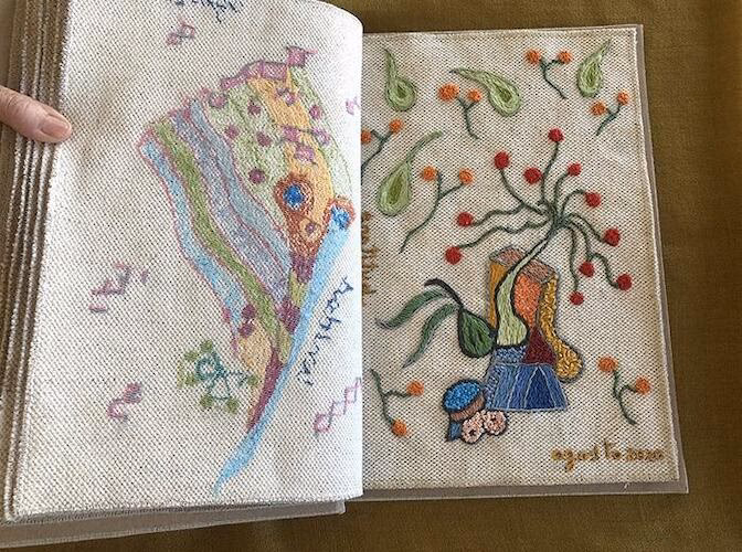 ¿Qué proceso textil se aplicará para el bordado del libro?