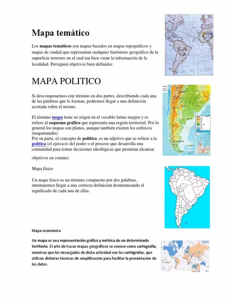 ¿Qué es un mapa político físico y temático?