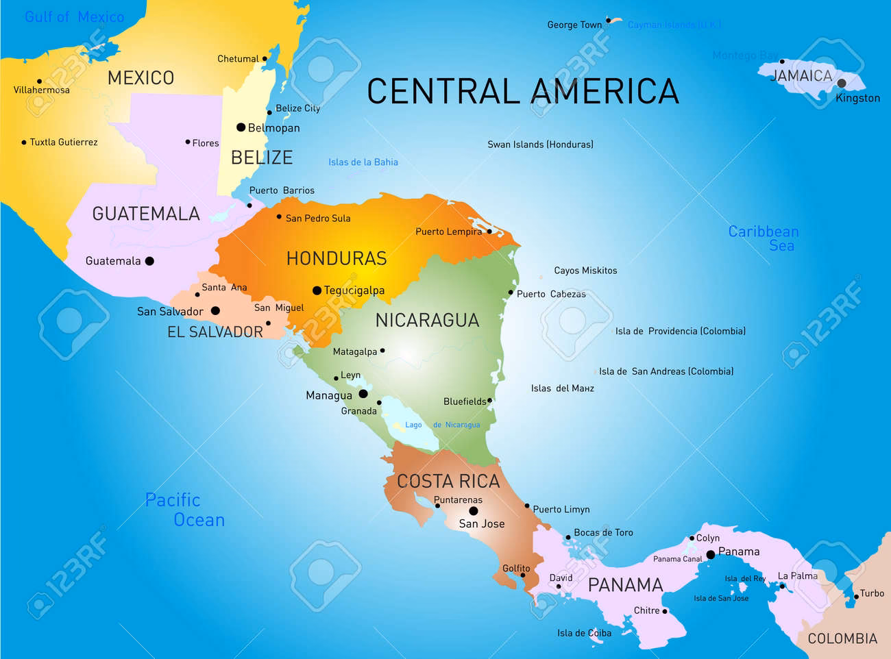 ¿Cuál es la división política de Centroamérica?