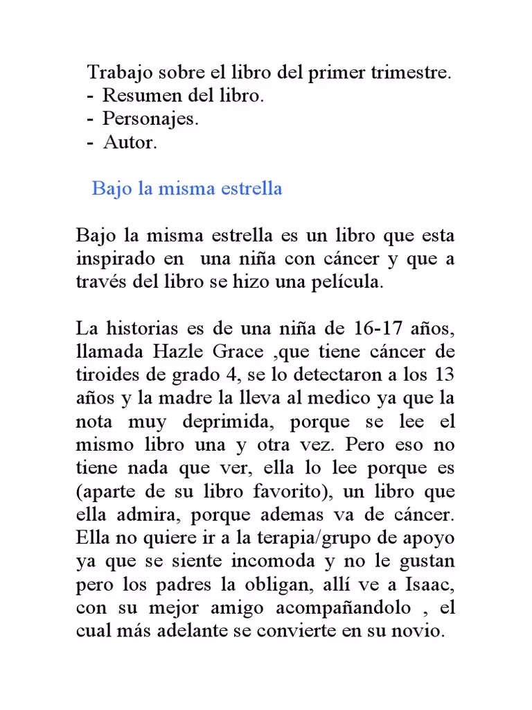¿Qué tipo de texto es bajo la misma estrella?