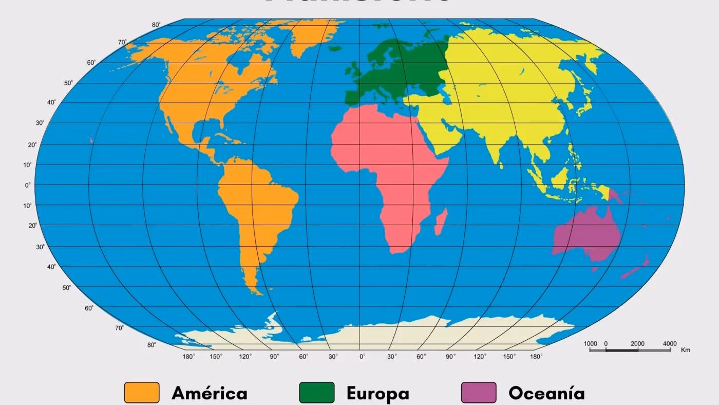 ¿Qué es un mapa planisferio con división política?