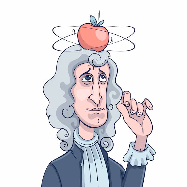 ¿Qué representa el dibujo de Isaac Newton?