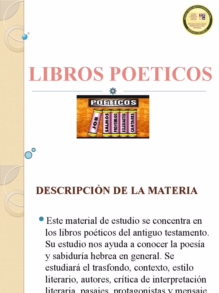 ¿Cuáles son los libros poéticos de la Biblia?