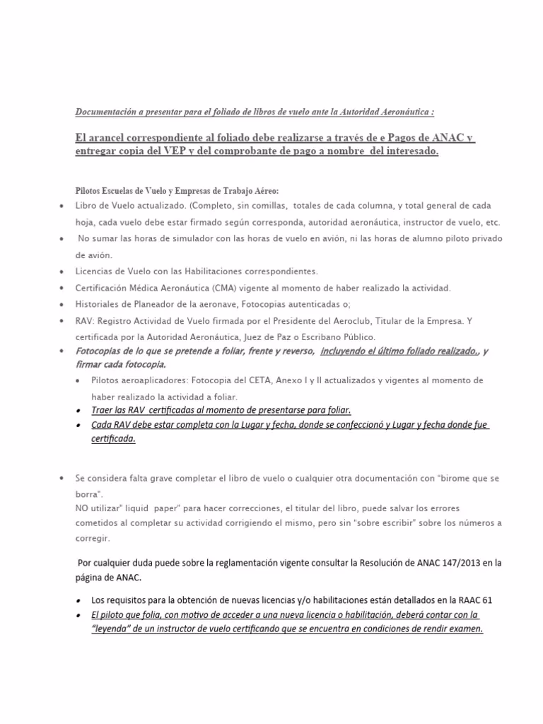 ¿Cuándo se aprobó el foliado del libros de vuelo de pilotos y tripulantes de cabina de pasajeros?