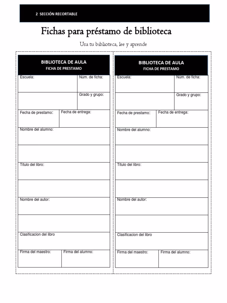 ¿Qué es una ficha de préstamo?