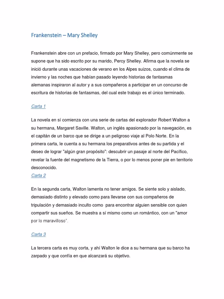 ¿Cuál es la conclusión de Frankenstein?